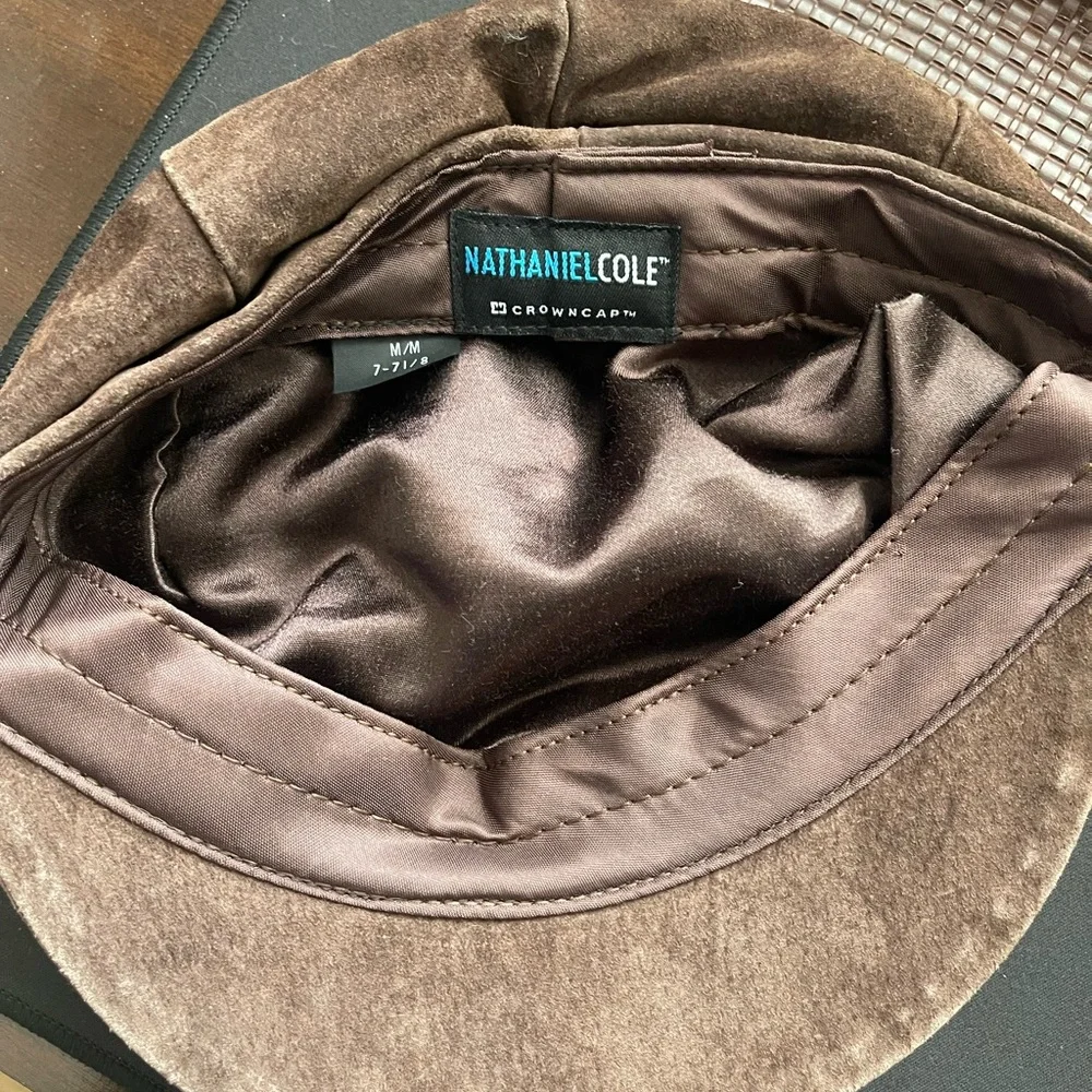 Nathanial Cole vintage Brown Suede Newsboy Cap